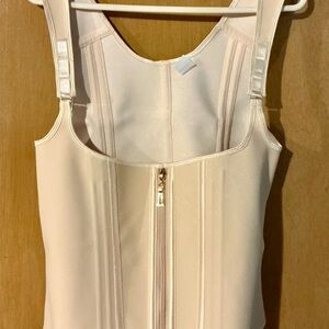 Cream Zip-Up Corset Top